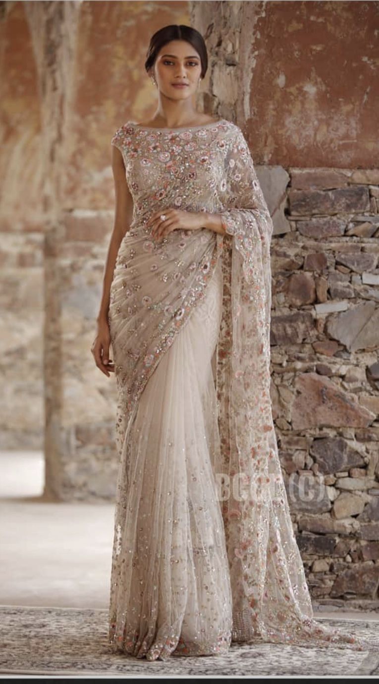Heavy Sequins Work  Saree