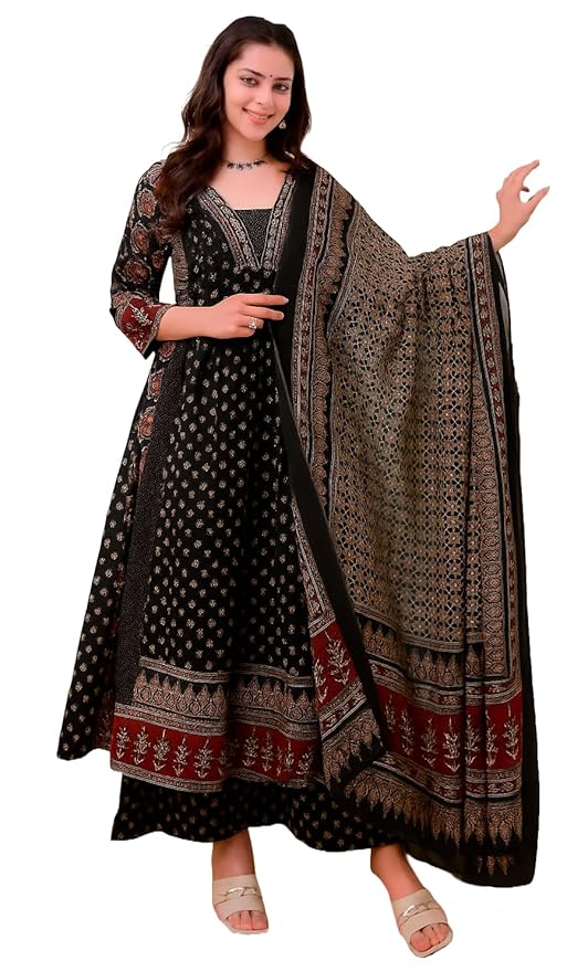 Women's  Anarkali Kurta and Pant with Dupatta Set - Copy